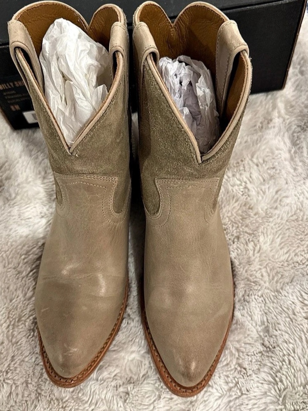 Frye Billy Short Leather Ankle Boots Eucalyptus US 8 M